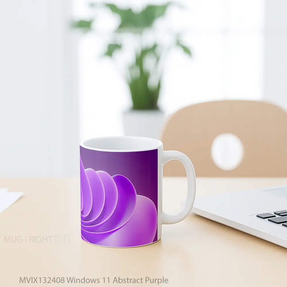 Mug Windows 11 Abstract Purple Gelas Seni Modern - All-side / Desain