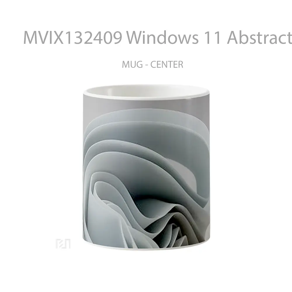 Mug Windows 11 Abstract Gray Gelas Seni Modern
