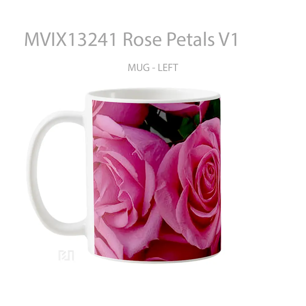 Mug Rose Petals V1 Gelas Keramik Unik - All-side / Desain