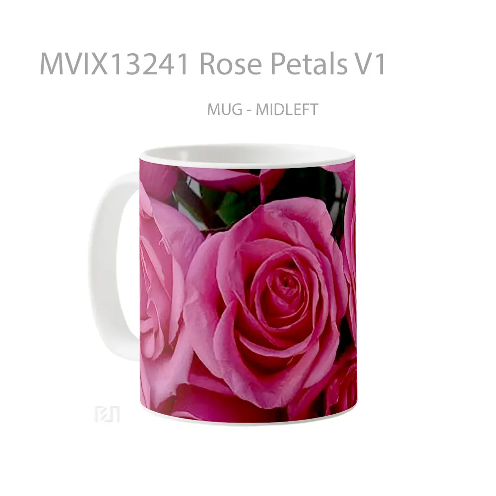 Mug Rose Petals V1 Gelas Keramik Unik - All-side / Desain