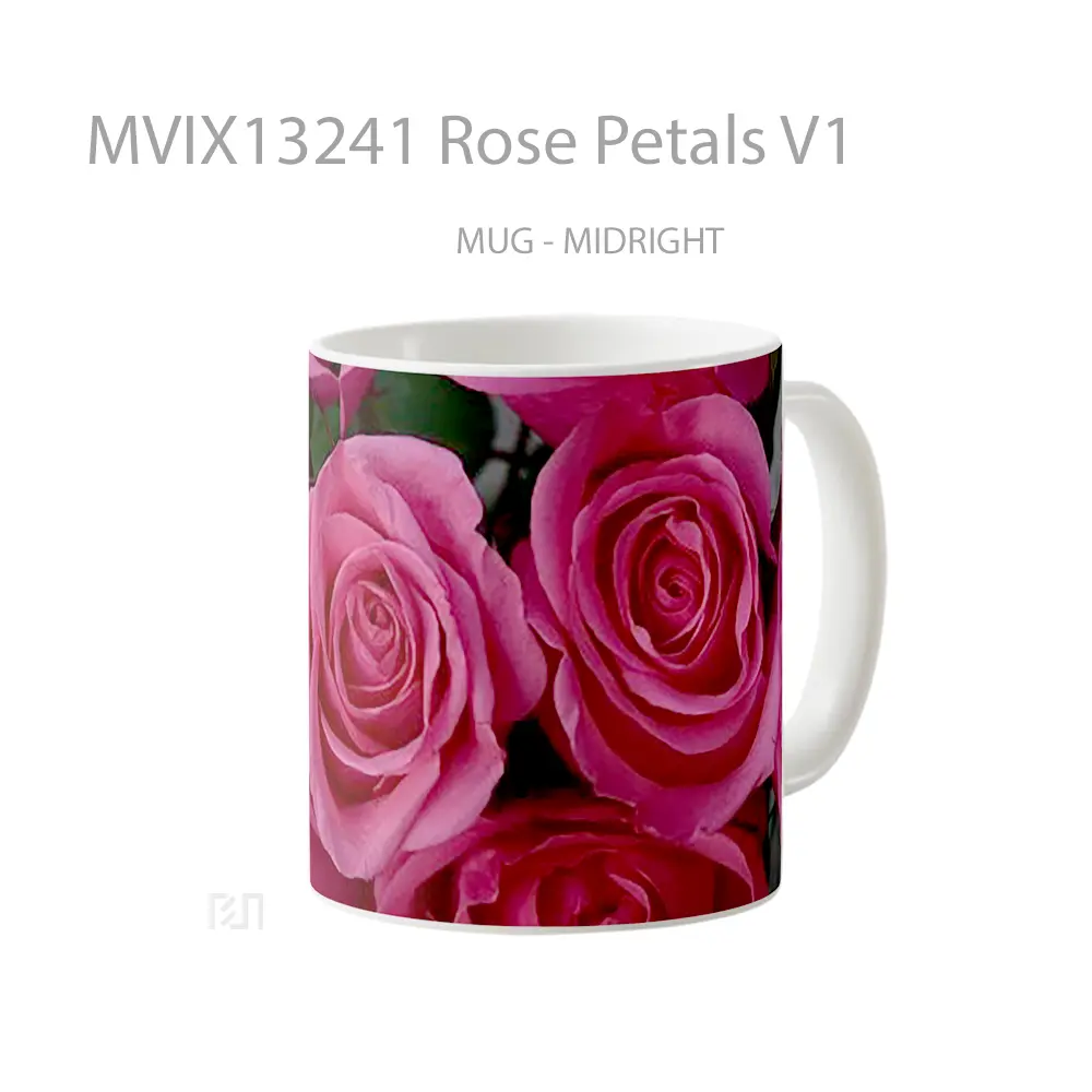 Mug Rose Petals V1 Gelas Keramik Unik - All-side / Desain