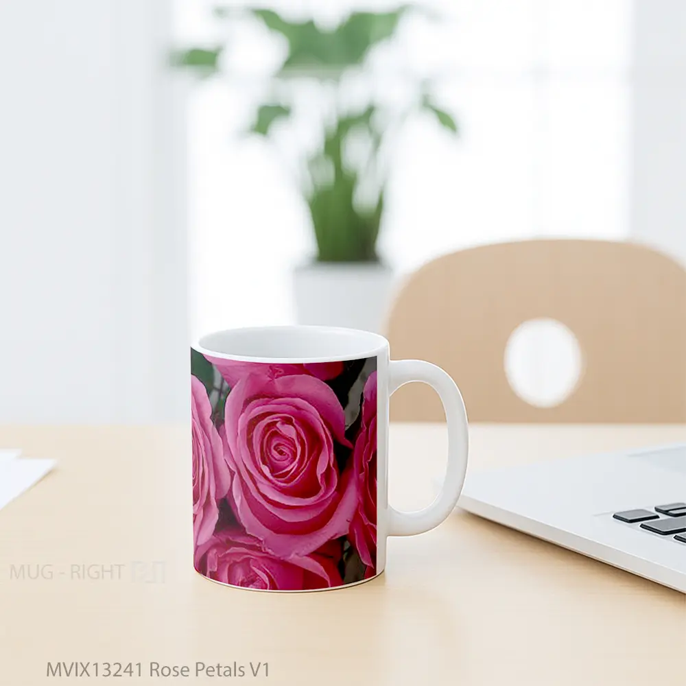 Mug Rose Petals V1 Gelas Keramik Unik - All-side / Desain