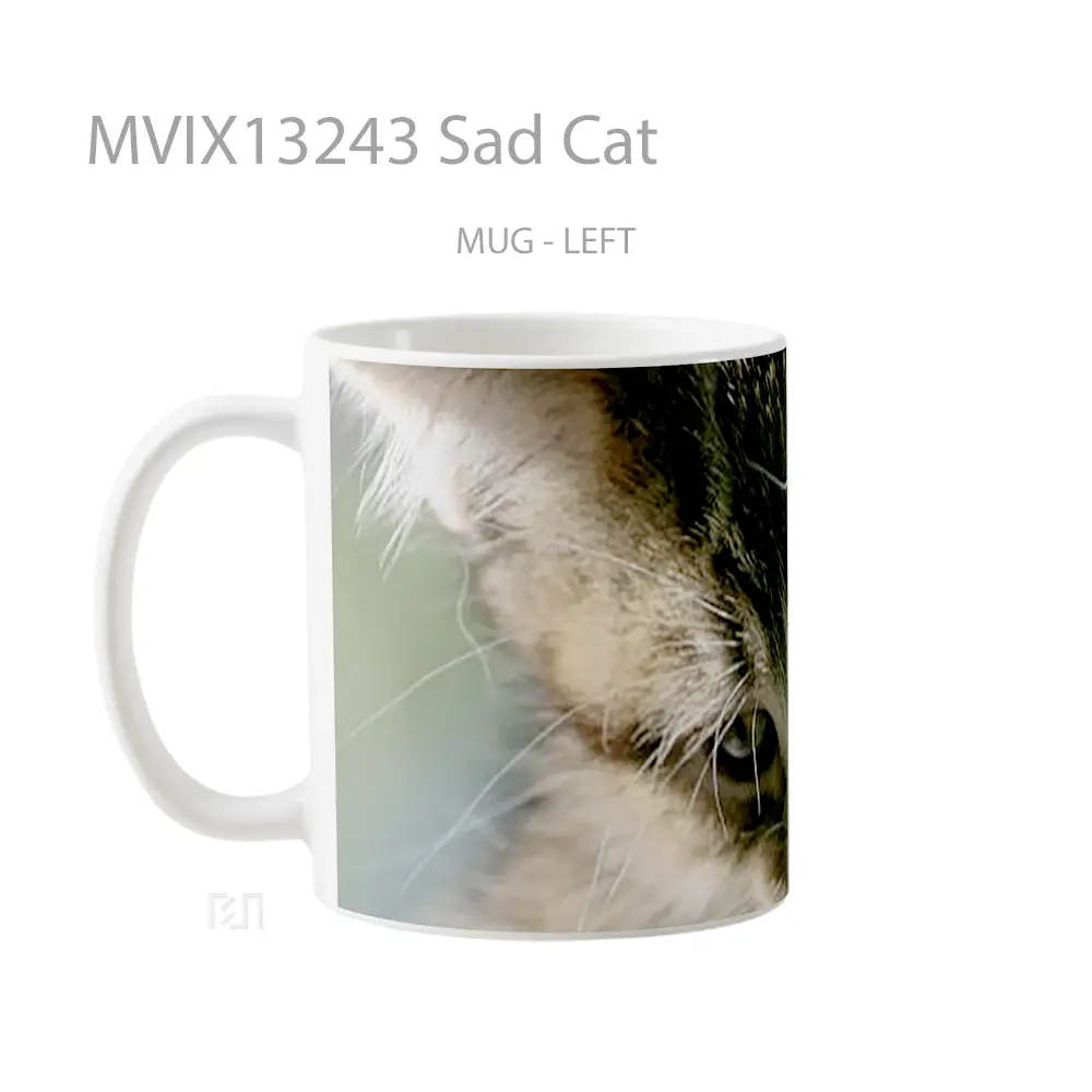 Mug Sad Cat Gelas Hewan Lucu - All-side / Desain