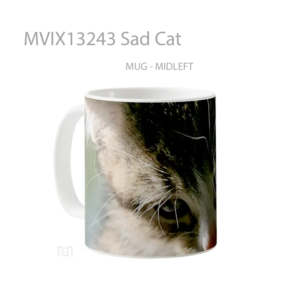 Mug Sad Cat Gelas Hewan Lucu - All-side / Desain