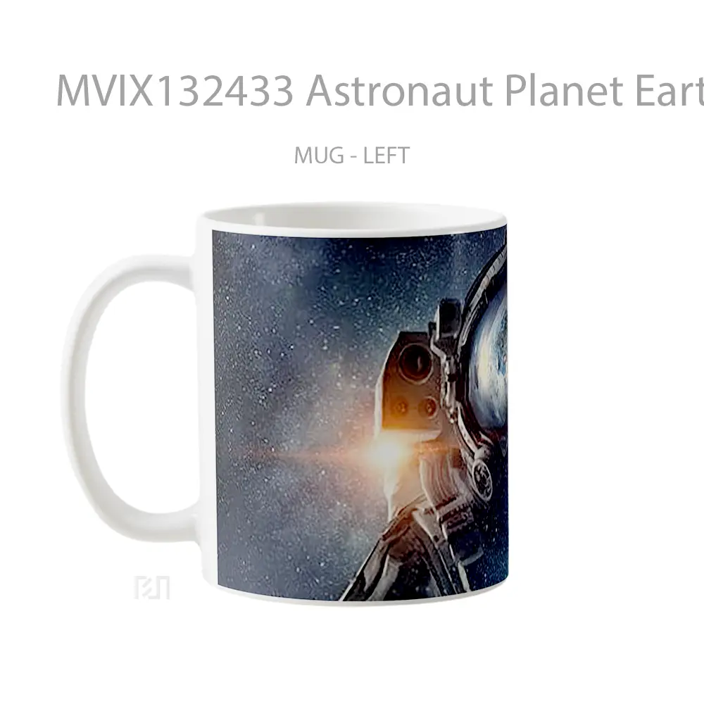 Mug Astronaut Planet Earth Gelas Astronomi - All-side / Desain