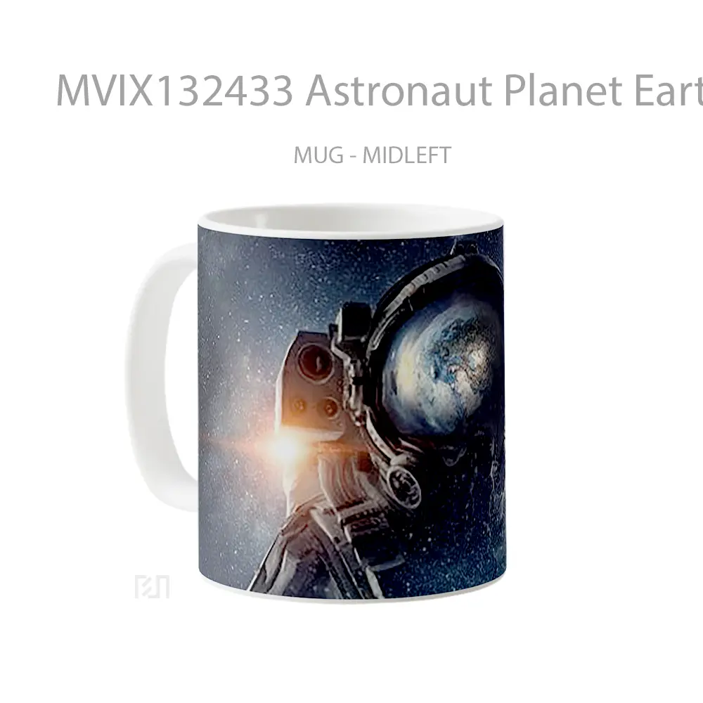 Mug Astronaut Planet Earth Gelas Astronomi - All-side / Desain