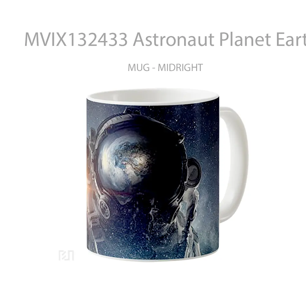 Mug Astronaut Planet Earth Gelas Astronomi - All-side / Desain