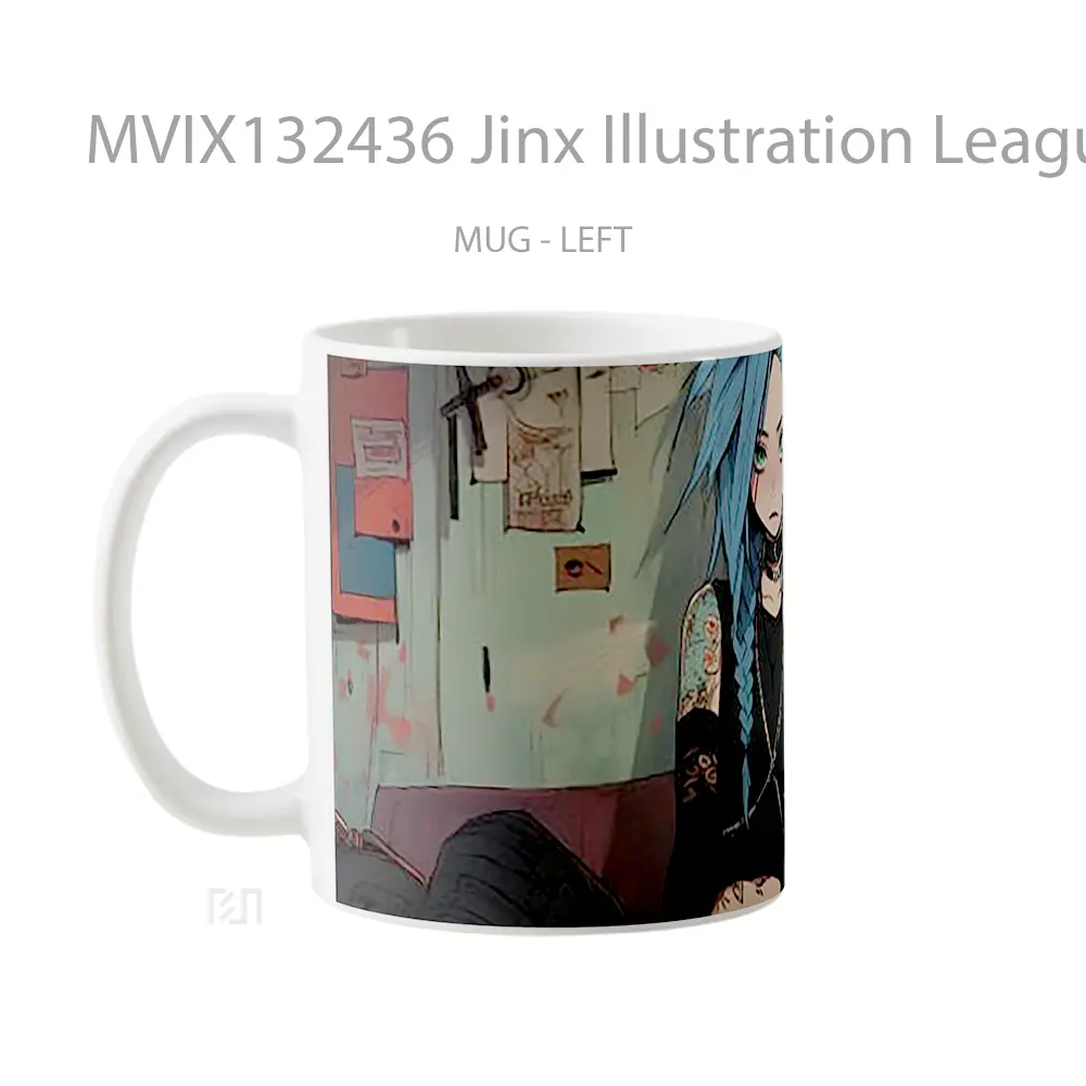 Mug Jinx Illustration League Of Legends Cangkir Gamer - All-side / Desain