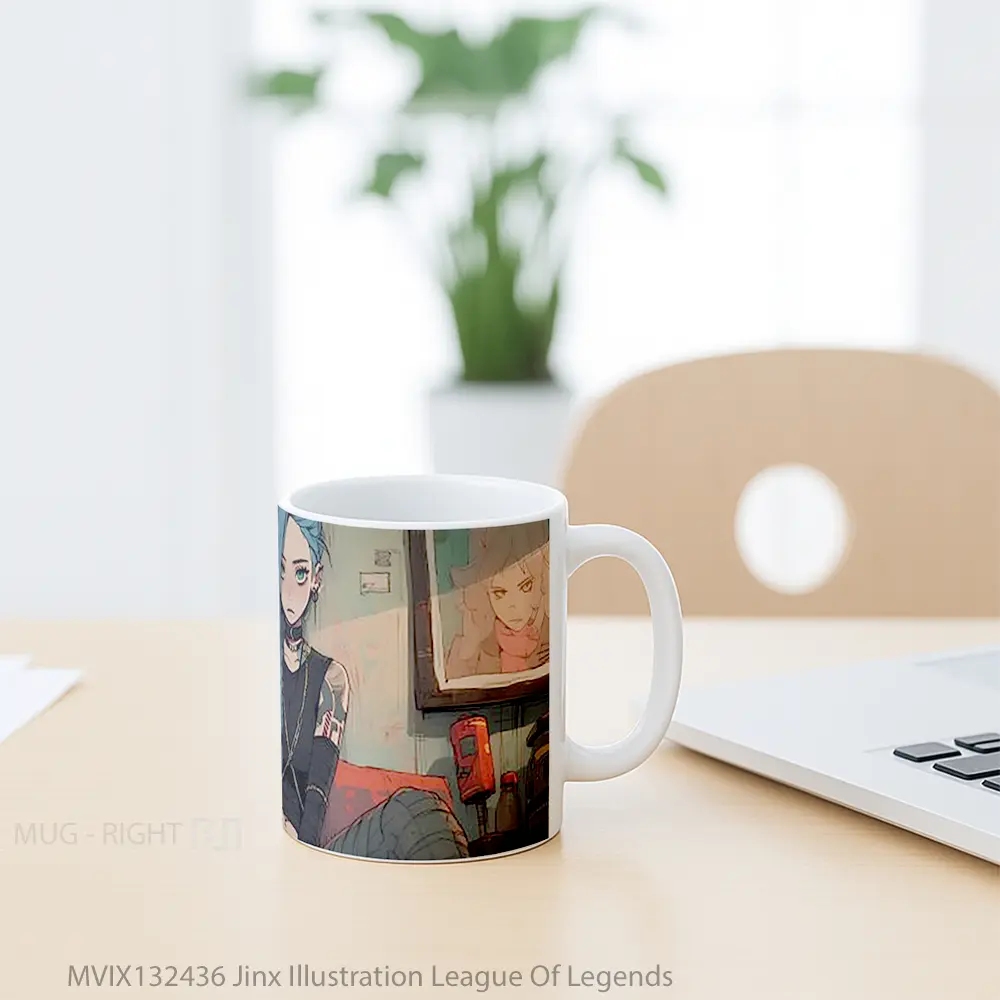 Mug Jinx Illustration League Of Legends Cangkir Gamer - All-side / Desain