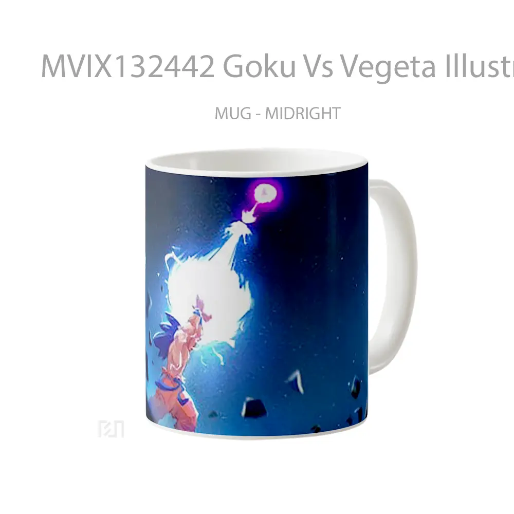 Mug Goku Vs Vegeta Illustration Cangkir Anime - All-side / Desain