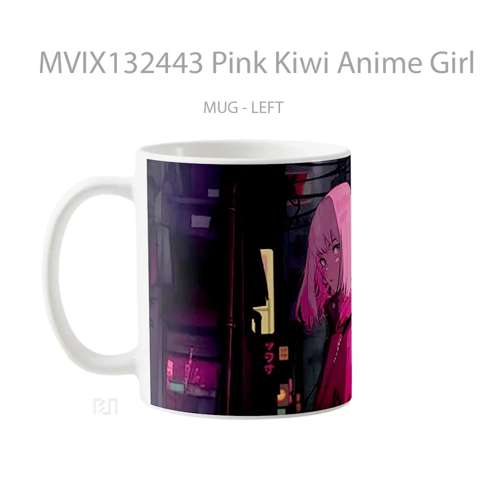 Mug Pink Kiwi Anime Girl Cangkir Anime - All-side / Desain