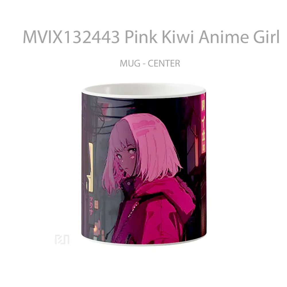 Mug Pink Kiwi Anime Girl Cangkir Anime