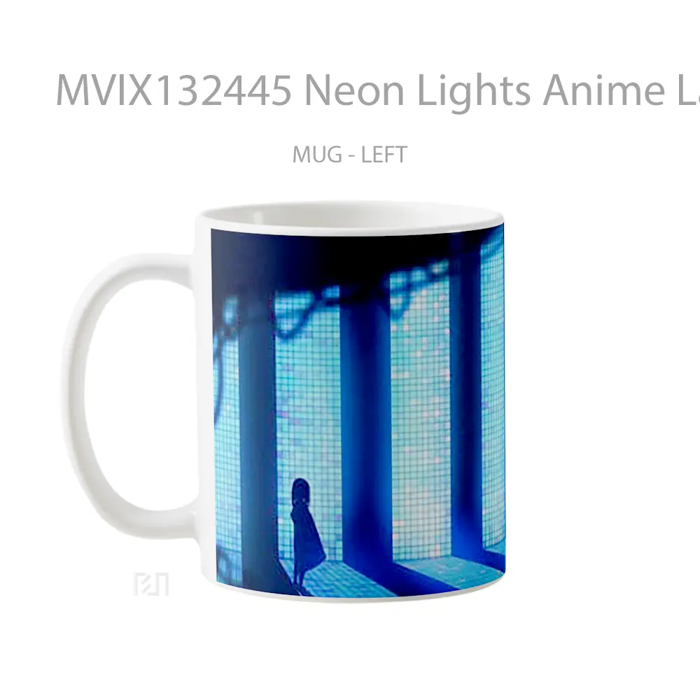 Mug Neon Lights Anime Landscape Cangkir Anime - All-side / Desain