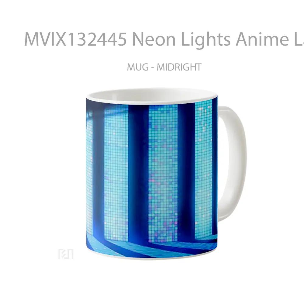 Mug Neon Lights Anime Landscape Cangkir Anime - All-side / Desain