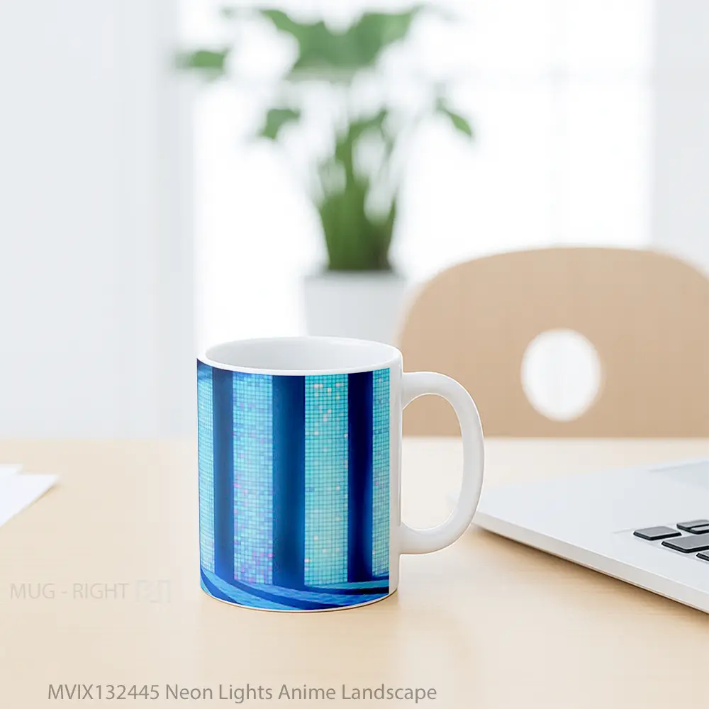 Mug Neon Lights Anime Landscape Cangkir Anime - All-side / Desain
