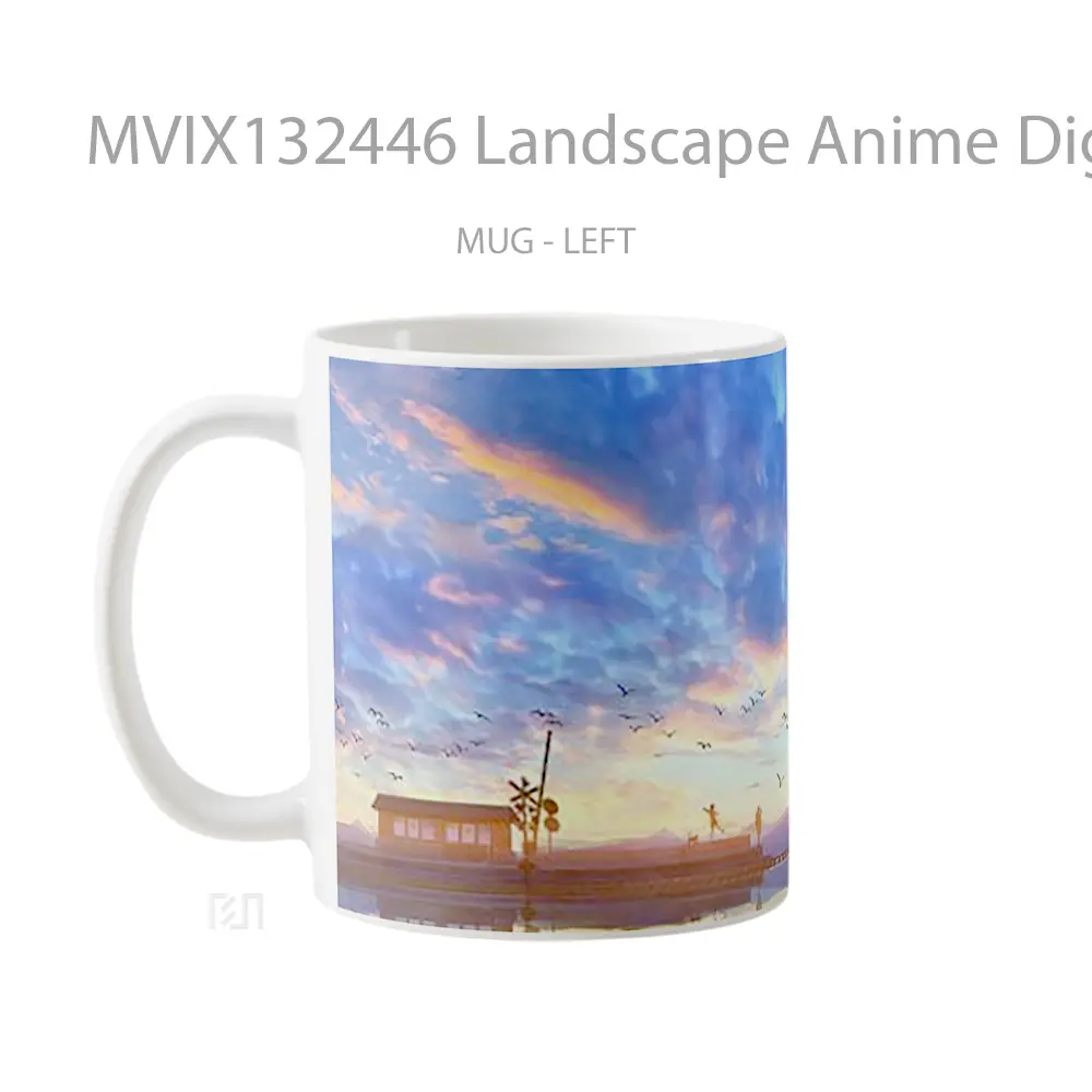 Mug Landscape Anime Digital Art Cangkir Anime - All-side / Desain