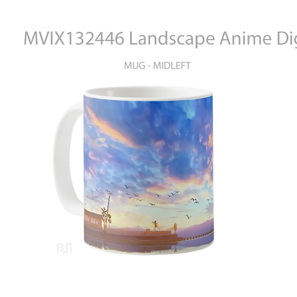 Mug Landscape Anime Digital Art Cangkir Anime - All-side / Desain