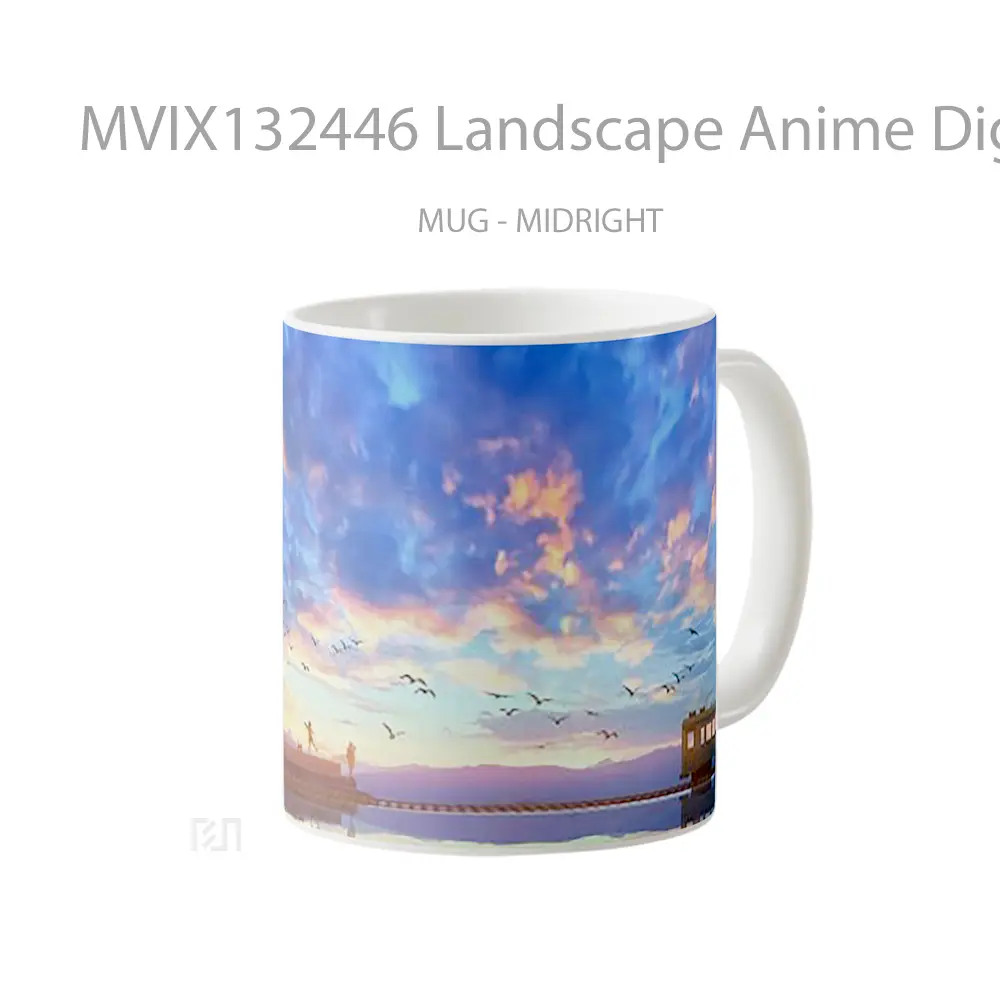 Mug Landscape Anime Digital Art Cangkir Anime - All-side / Desain