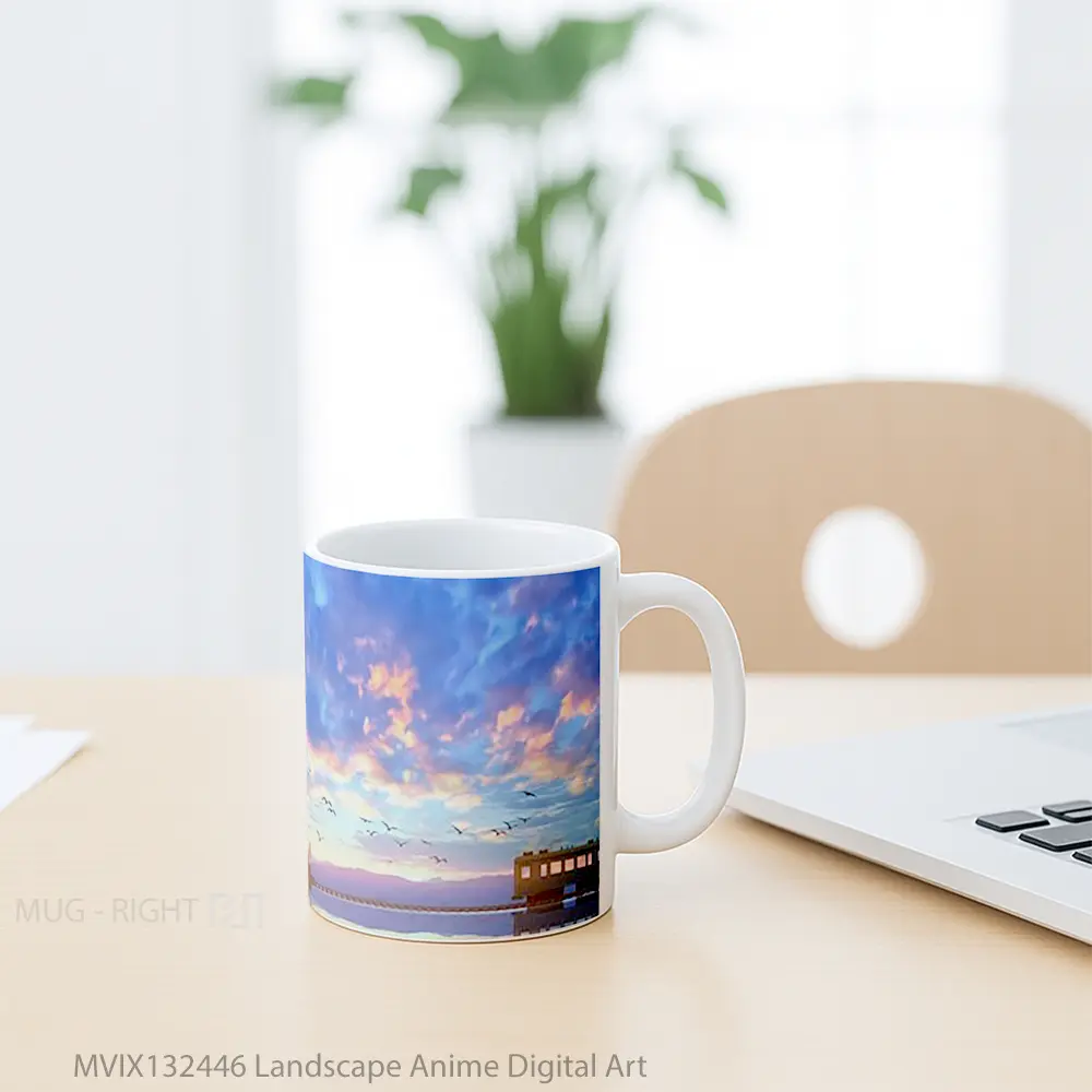 Mug Landscape Anime Digital Art Cangkir Anime - All-side / Desain