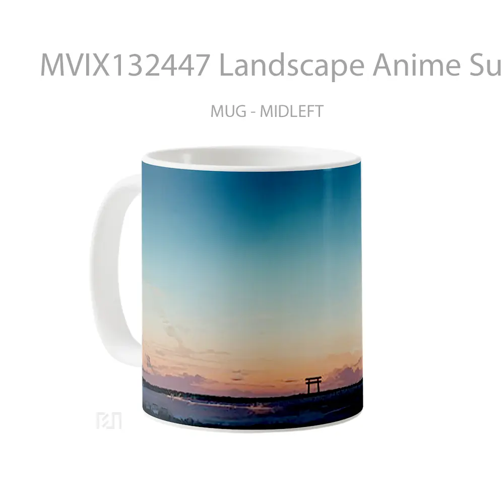 Mug Landscape Anime Sunset Digital Art Cangkir Anime - All-side / Desain