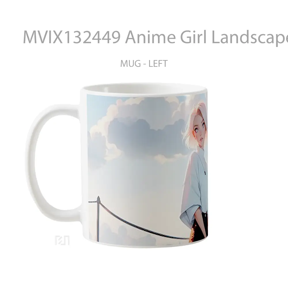 Mug Anime Girl Landscape Clouds Cangkir Anime - All-side / Desain