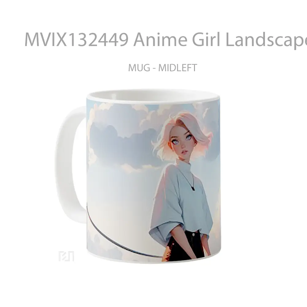 Mug Anime Girl Landscape Clouds Cangkir Anime - All-side / Desain