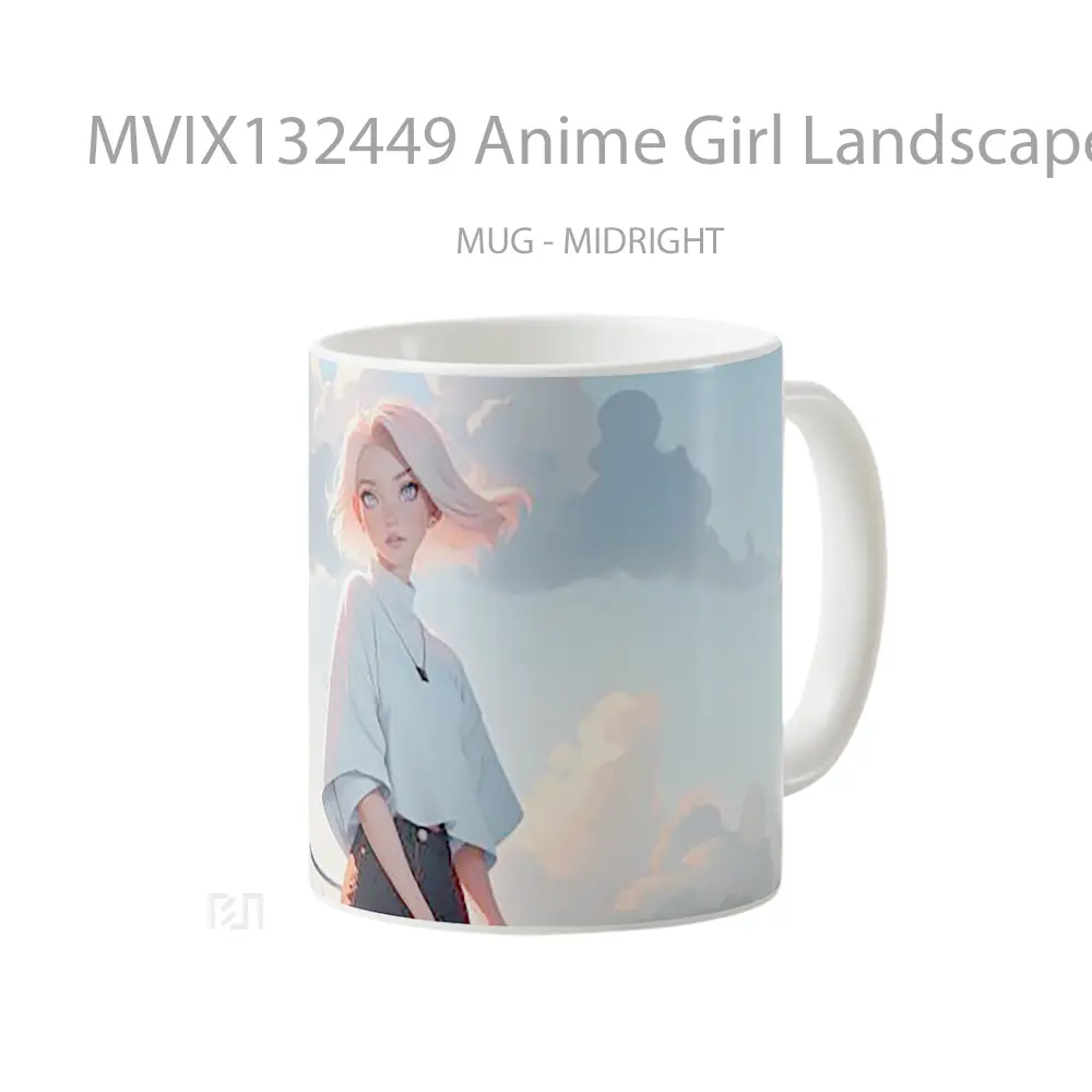 Mug Anime Girl Landscape Clouds Cangkir Anime - All-side / Desain