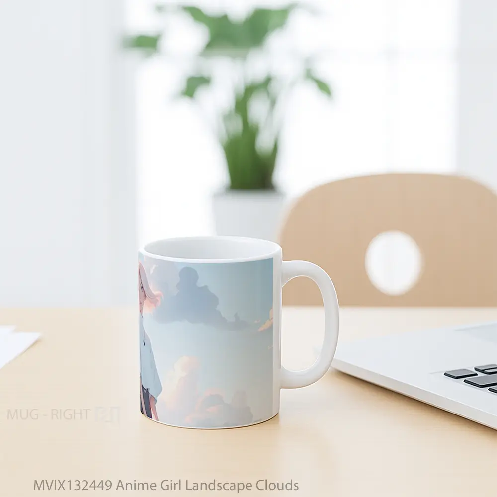 Mug Anime Girl Landscape Clouds Cangkir Anime - All-side / Desain
