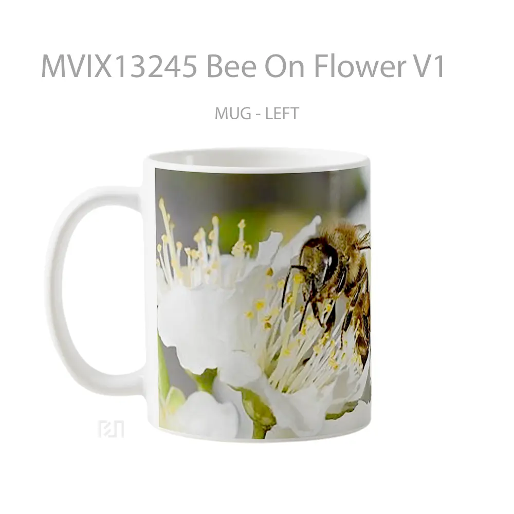 Mug Bee On Flower V1 Gelas Hewan Lucu - All-side / Desain