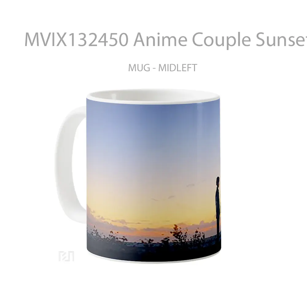 Mug Anime Couple Sunset Landscape Backlight Cangkir Anime - All-side / Desain