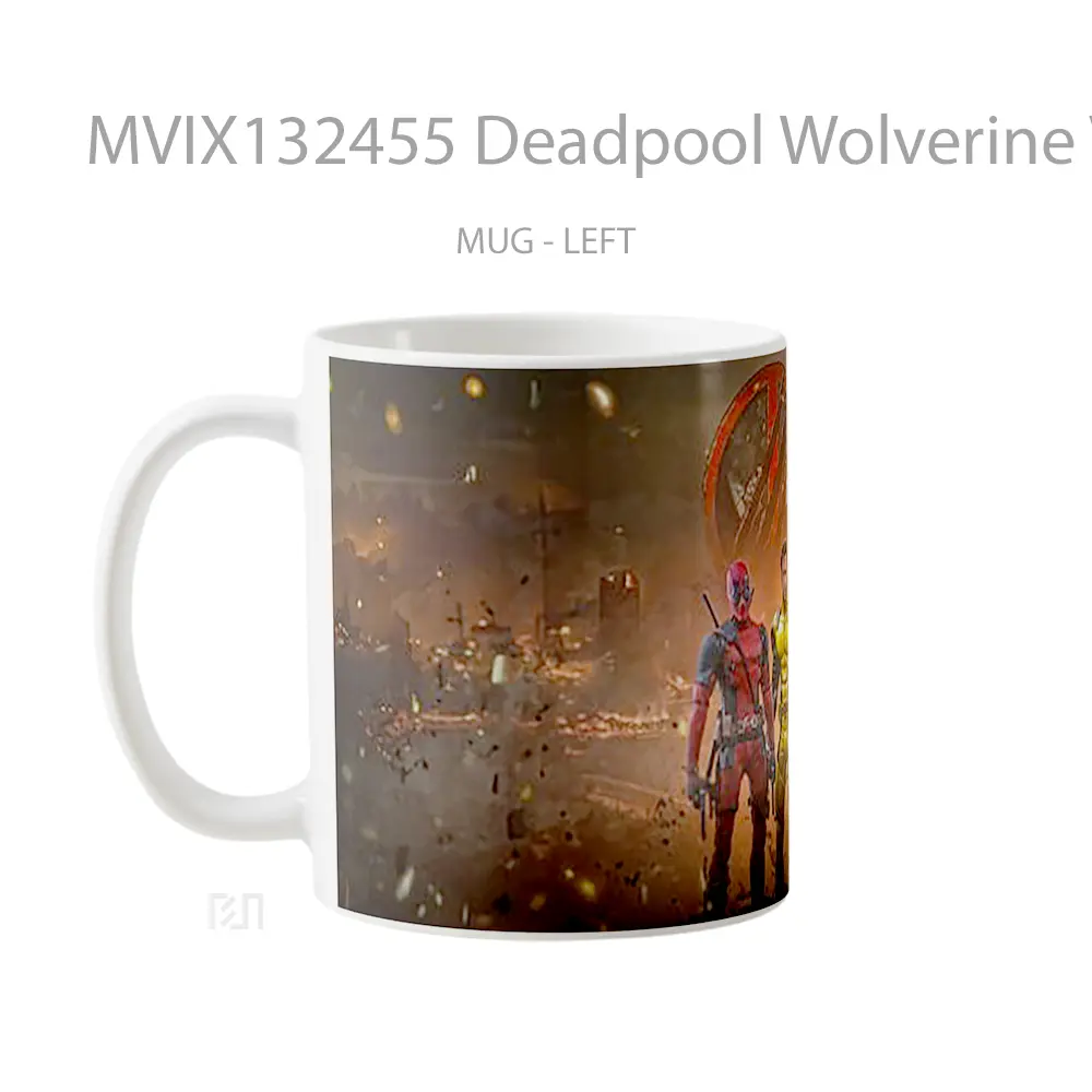 Mug Deadpool Wolverine V1 Gelas Superhero - All-side / Desain