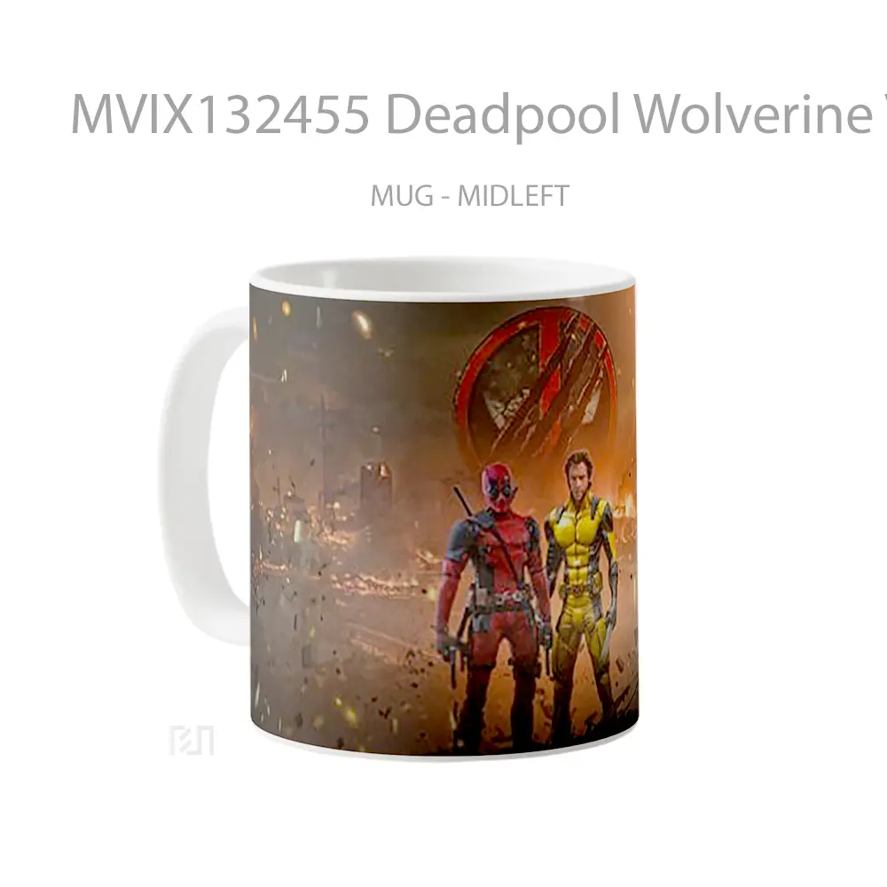Mug Deadpool Wolverine V1 Gelas Superhero - All-side / Desain