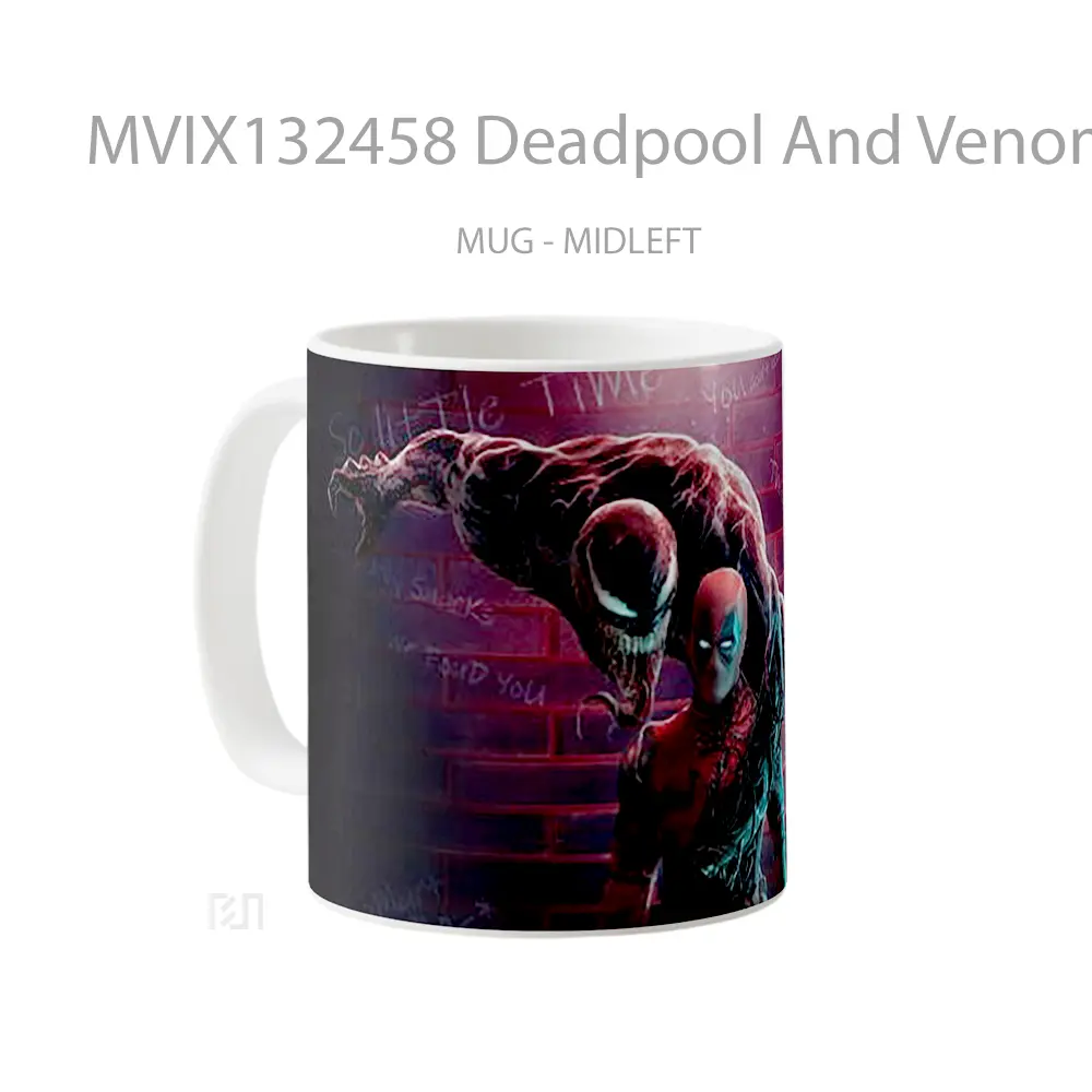 Mug Deadpool And Venom Gelas Superhero - All-side / Desain