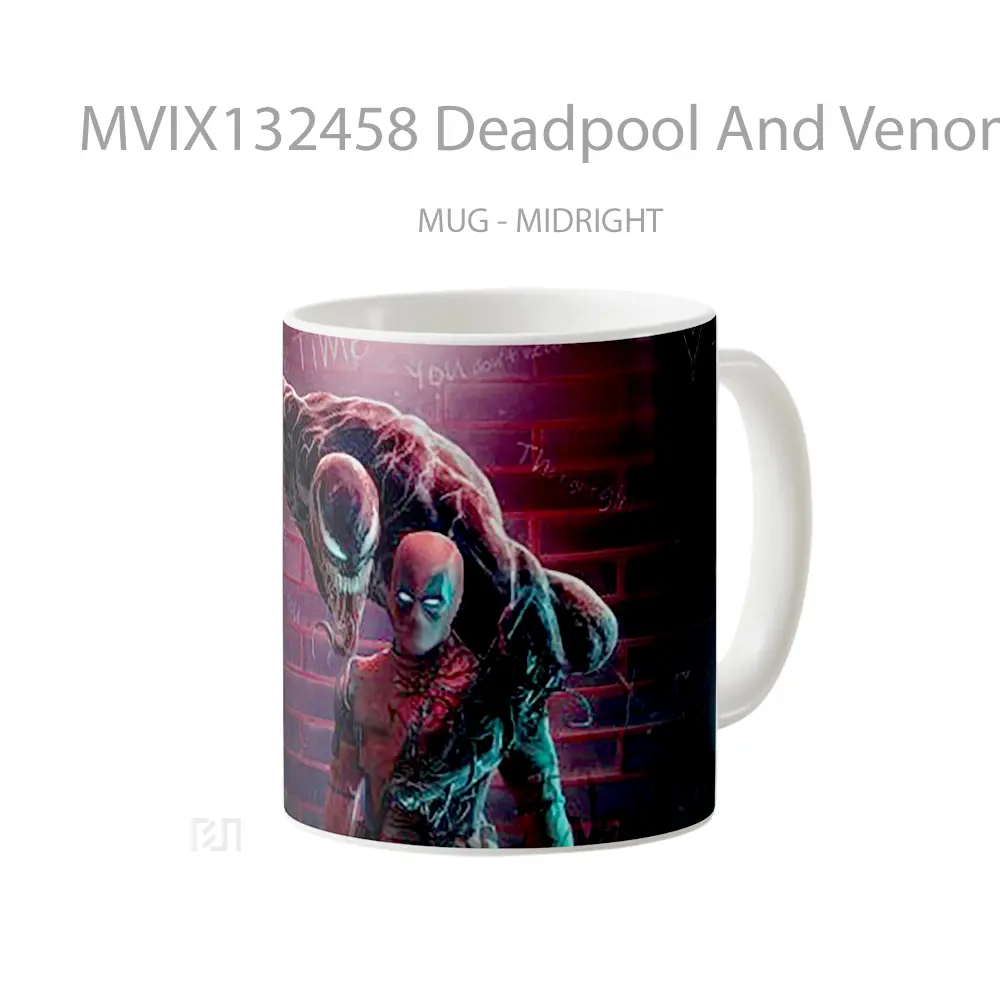 Mug Deadpool And Venom Gelas Superhero - All-side / Desain