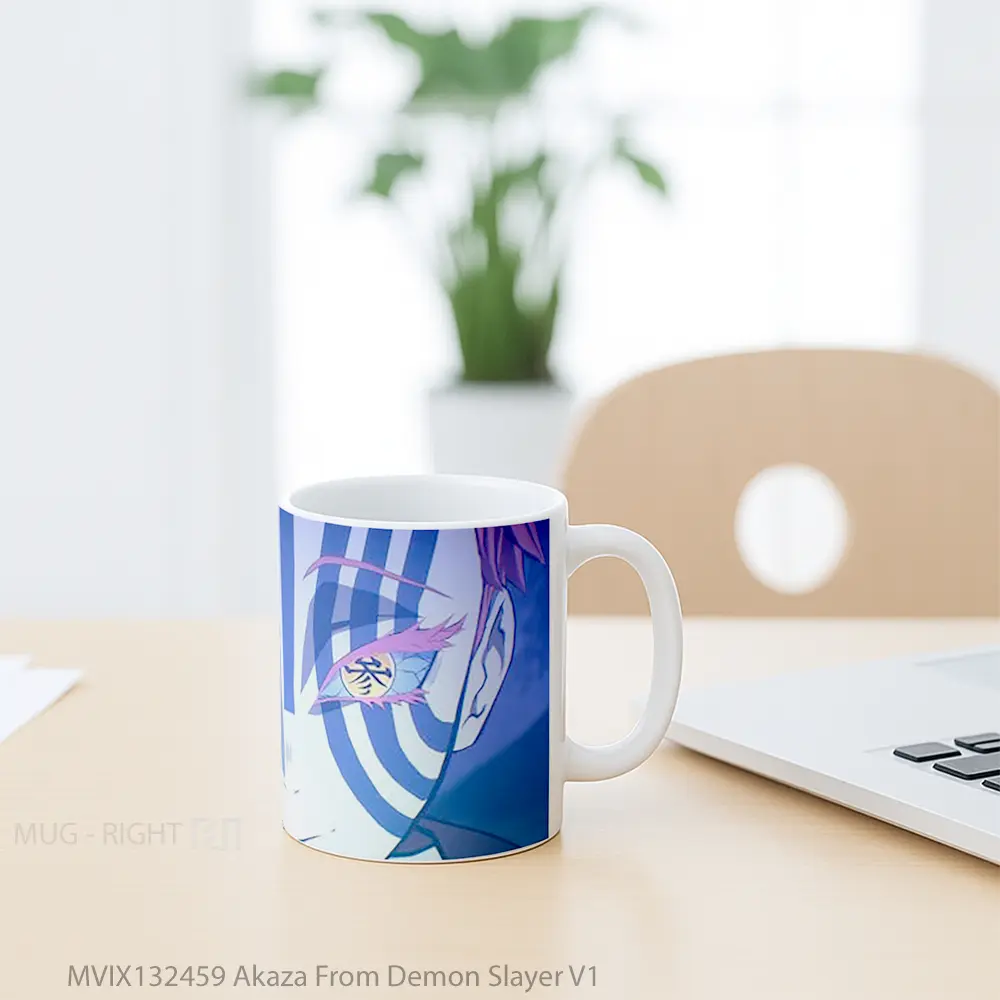 Mug Akaza From Demon Slayer V1 Cangkir Anime - All-side / Desain