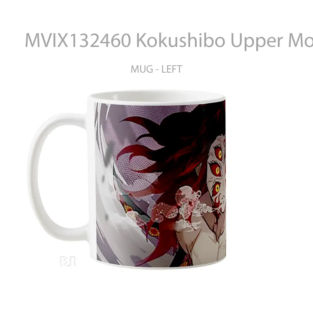 Mug Kokushibo Upper Moon One From Demon Slayer Cangkir Anime - All-side / Desain