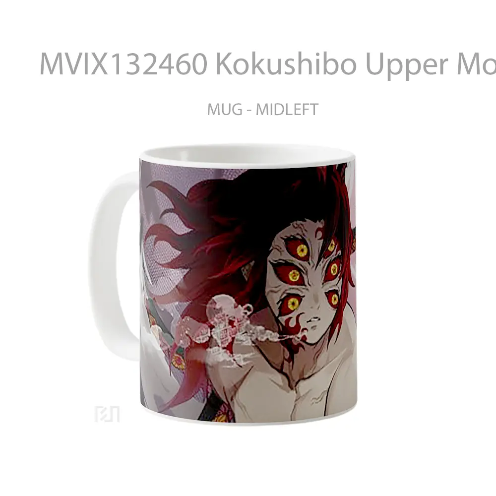 Mug Kokushibo Upper Moon One From Demon Slayer Cangkir Anime - All-side / Desain