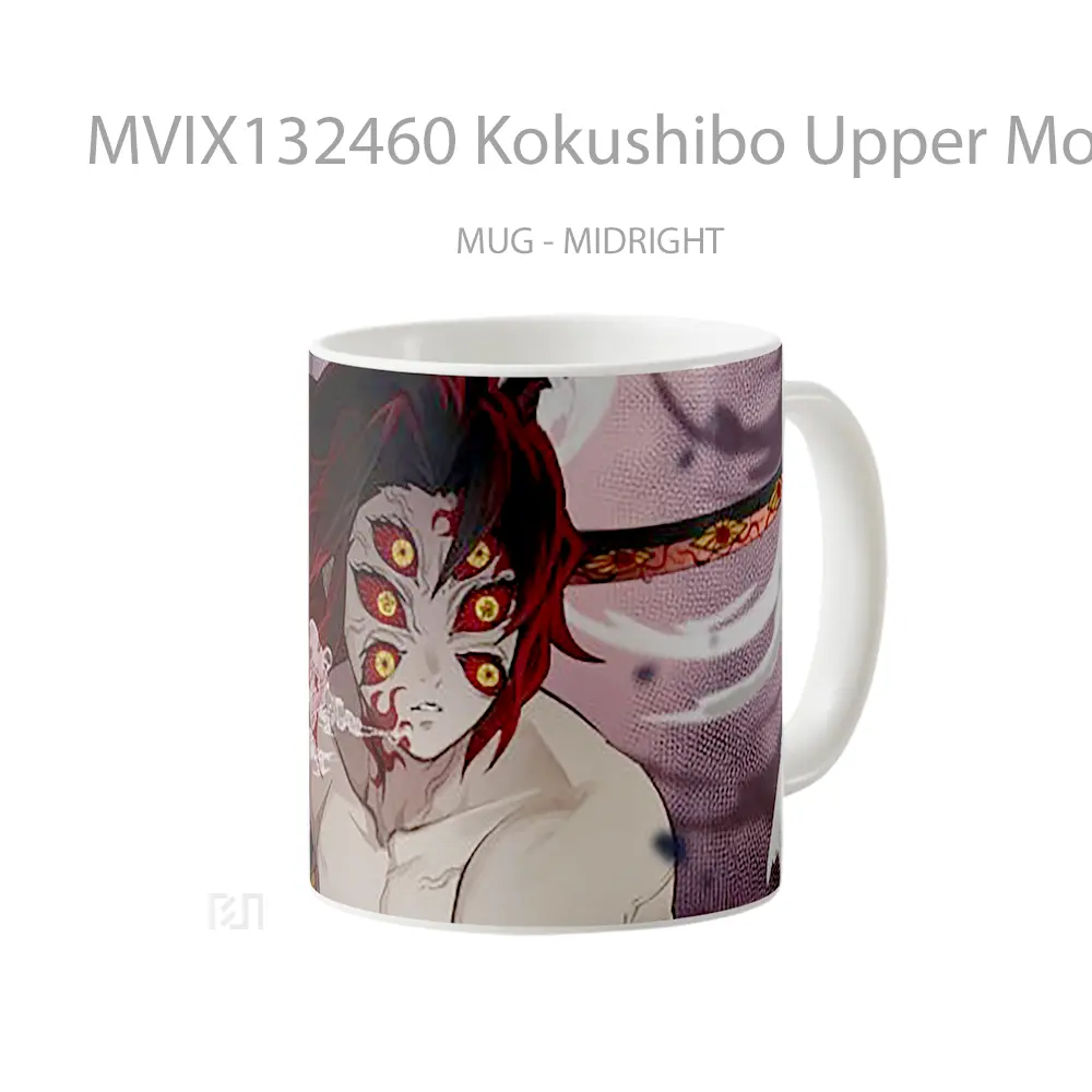 Mug Kokushibo Upper Moon One From Demon Slayer Cangkir Anime - All-side / Desain