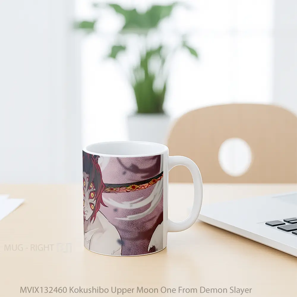 Mug Kokushibo Upper Moon One From Demon Slayer Cangkir Anime - All-side / Desain