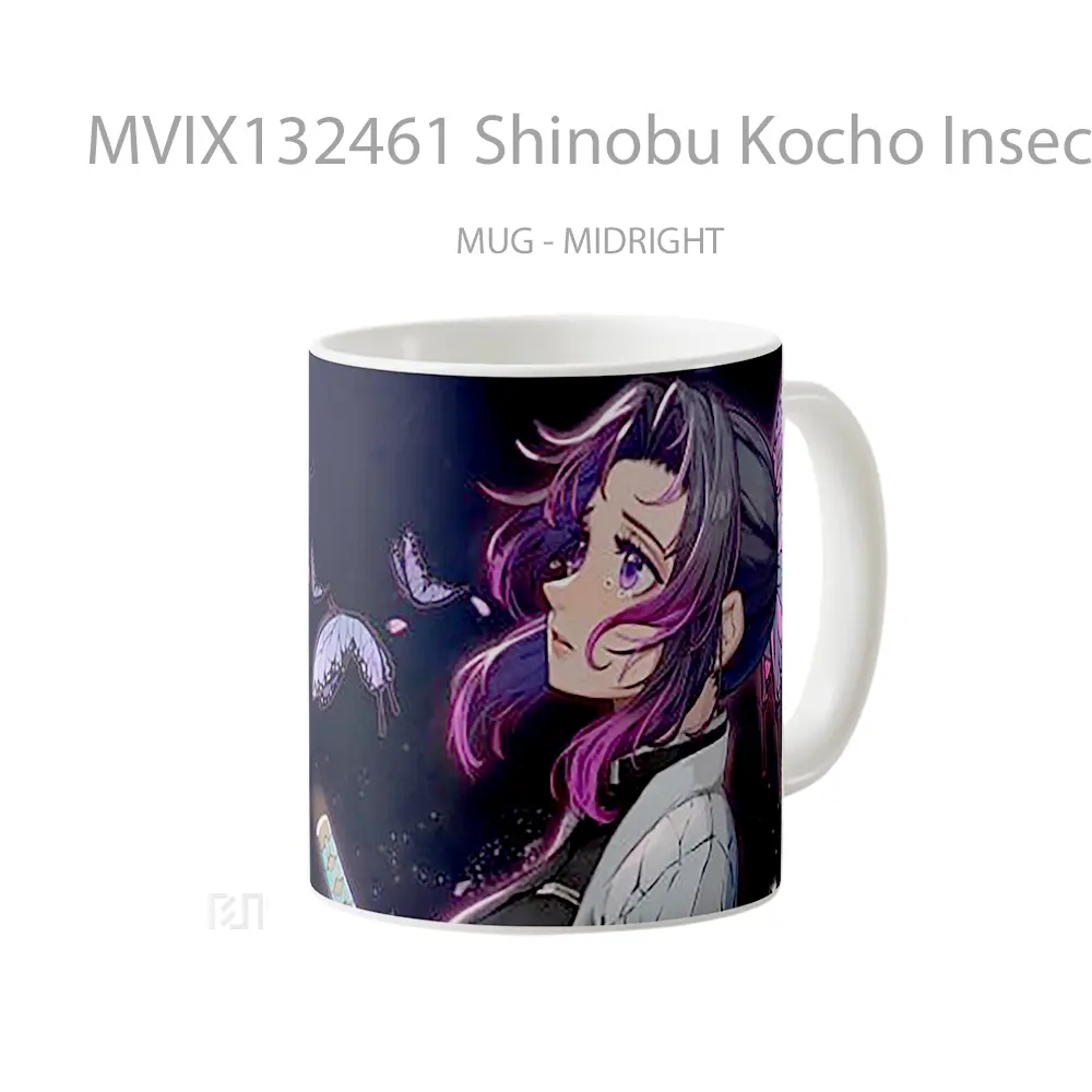 Mug Shinobu Kocho Insect Hashira From Kimetsu No Yaiba Cangkir Anime - All-side / Desain