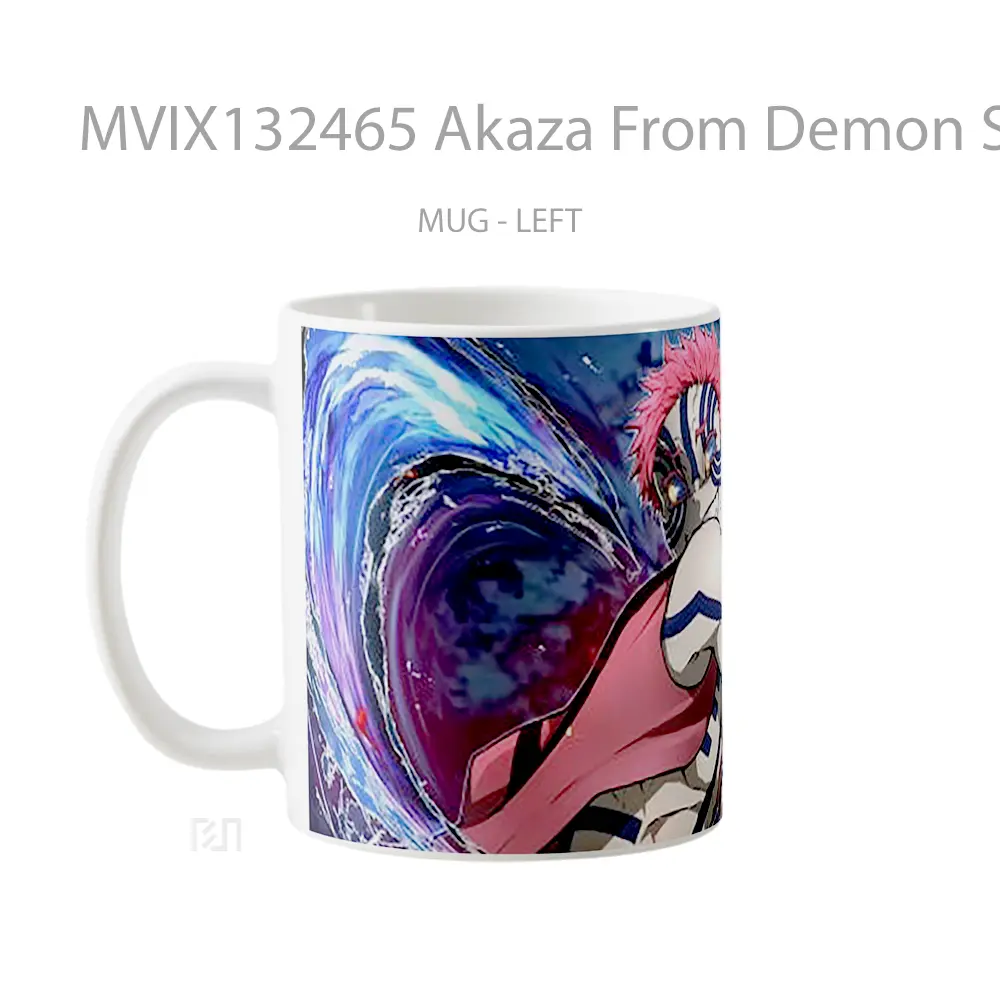 Mug Akaza From Demon Slayer V2 Cangkir Anime - All-side / Desain