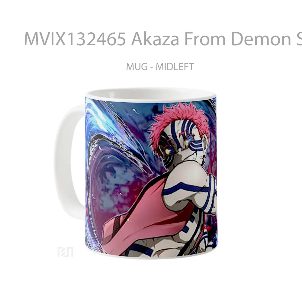 Mug Akaza From Demon Slayer V2 Cangkir Anime - All-side / Desain