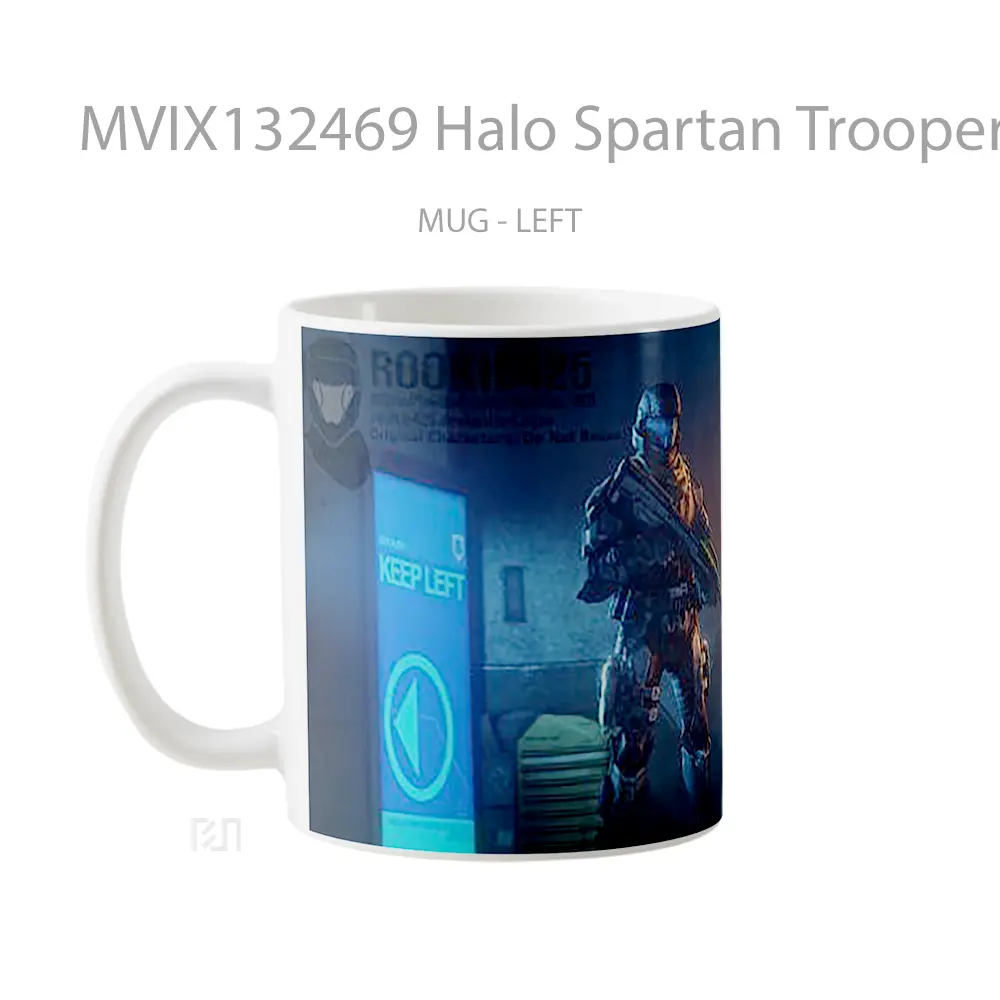 Mug Halo Spartan Trooper Cangkir Gamer - All-side / Desain