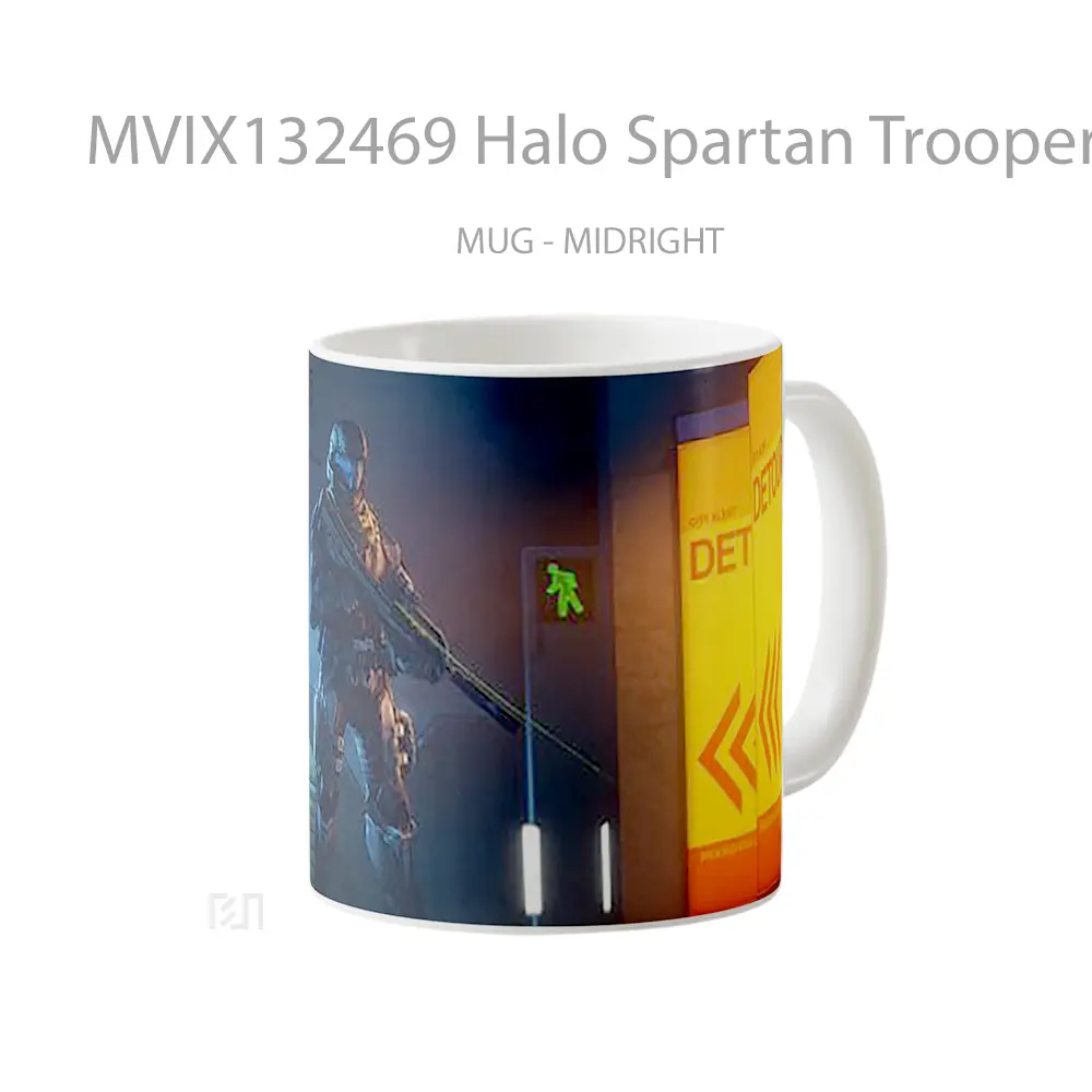 Mug Halo Spartan Trooper Cangkir Gamer - All-side / Desain