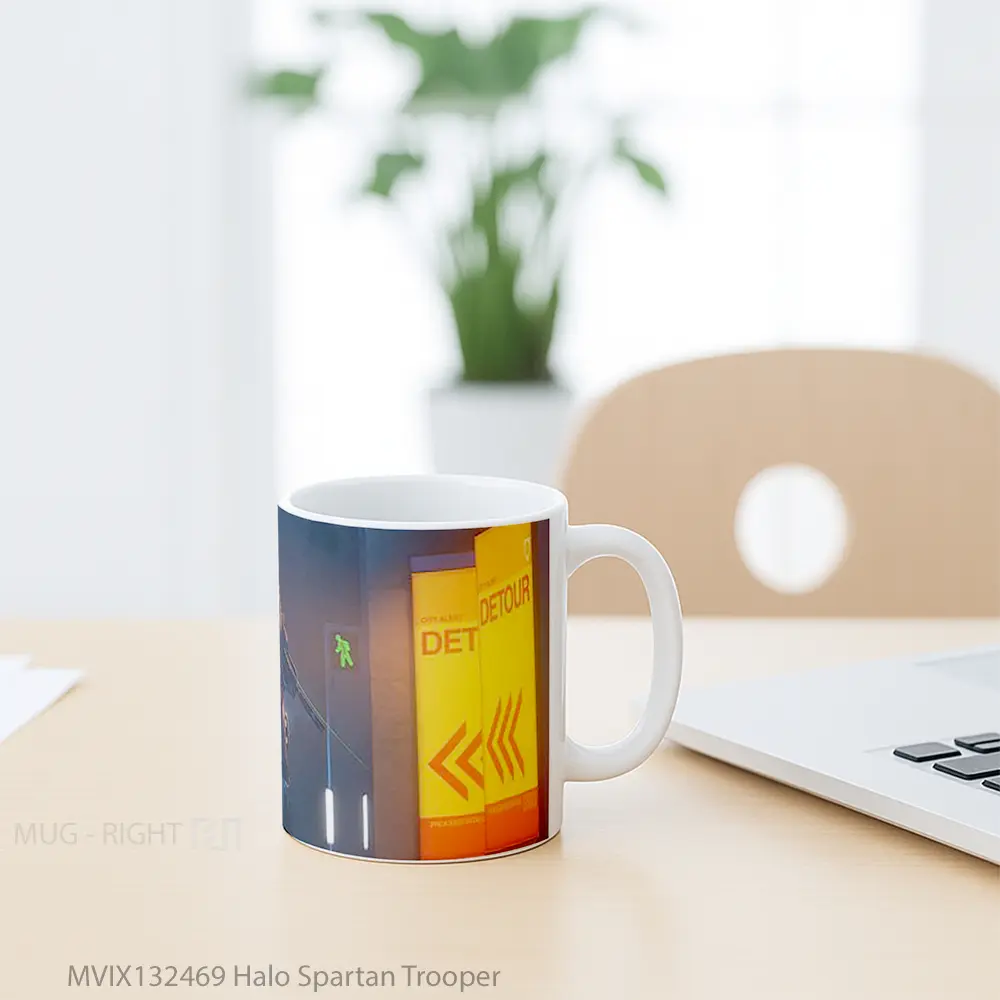 Mug Halo Spartan Trooper Cangkir Gamer - All-side / Desain