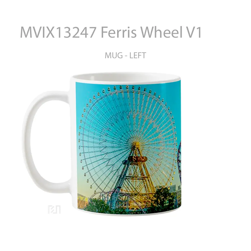 Mug Ferris Wheel V1 Gelas Keramik Unik - All-side / Desain