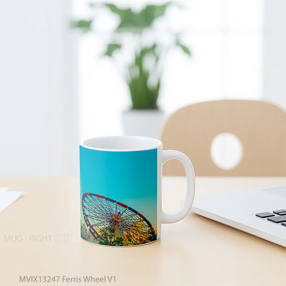 Mug Ferris Wheel V1 Gelas Keramik Unik - All-side / Desain