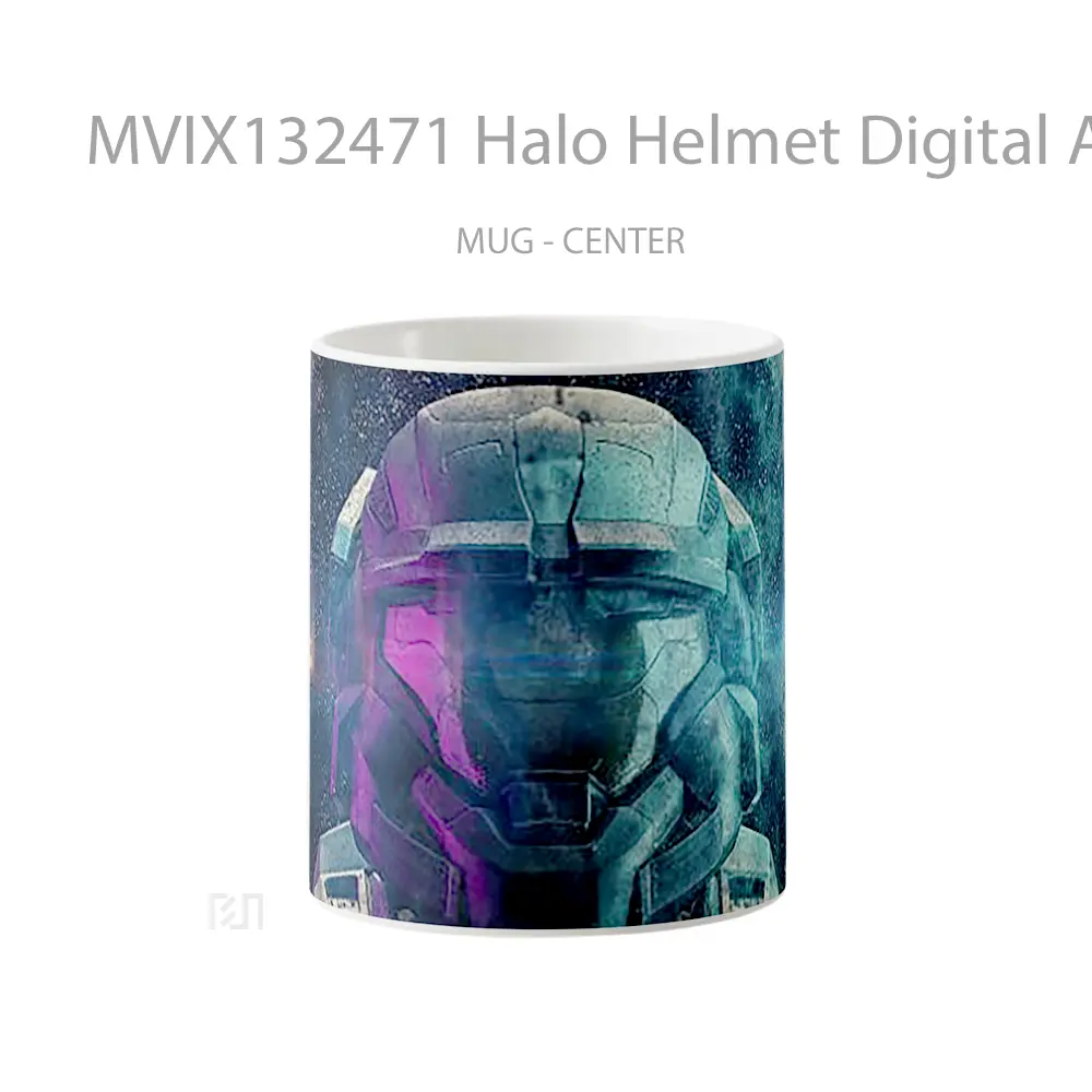 Mug Halo Helmet Digital Art Cangkir Gamer