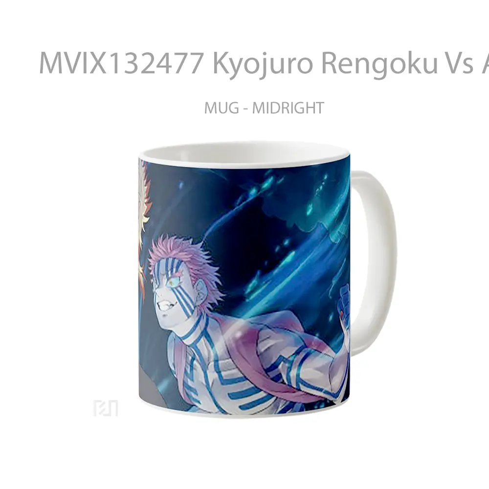 Mug Kyojuro Rengoku Vs Akaza V2 Gelas Keramik Unik - All-side / Desain