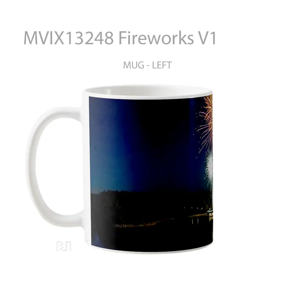 Mug Fireworks V1 Gelas Keramik Unik - All-side / Desain